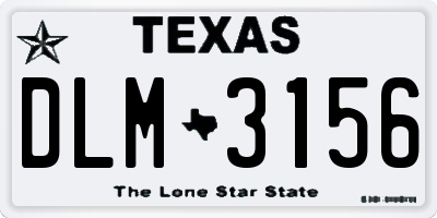 TX license plate DLM3156