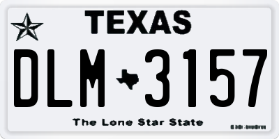 TX license plate DLM3157
