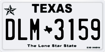 TX license plate DLM3159