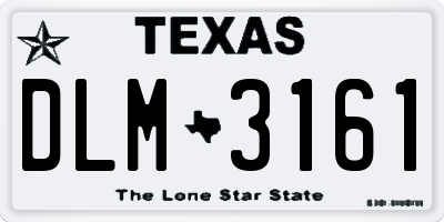 TX license plate DLM3161