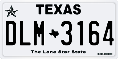 TX license plate DLM3164
