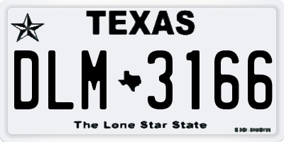 TX license plate DLM3166