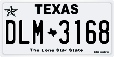 TX license plate DLM3168