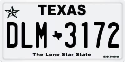 TX license plate DLM3172