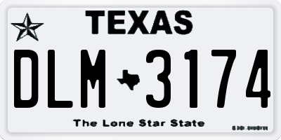 TX license plate DLM3174