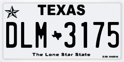TX license plate DLM3175