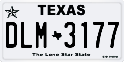 TX license plate DLM3177