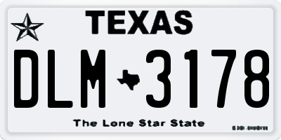 TX license plate DLM3178