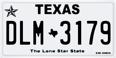 TX license plate DLM3179