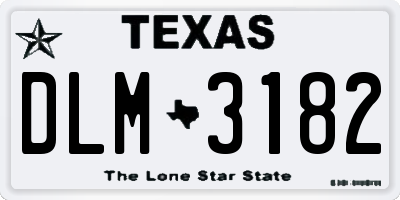 TX license plate DLM3182