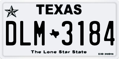 TX license plate DLM3184