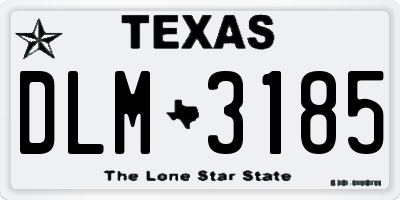 TX license plate DLM3185