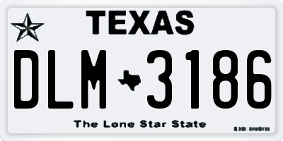 TX license plate DLM3186