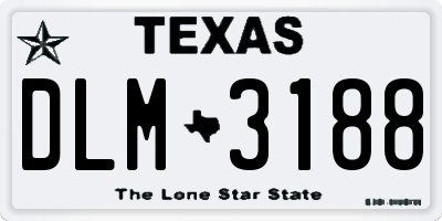 TX license plate DLM3188