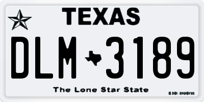 TX license plate DLM3189