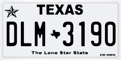 TX license plate DLM3190