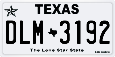 TX license plate DLM3192