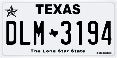TX license plate DLM3194