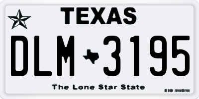 TX license plate DLM3195