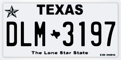 TX license plate DLM3197