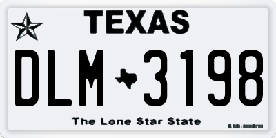 TX license plate DLM3198
