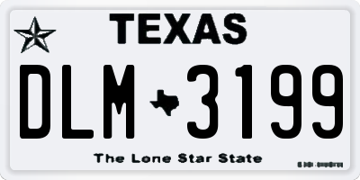 TX license plate DLM3199