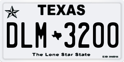 TX license plate DLM3200