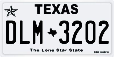 TX license plate DLM3202
