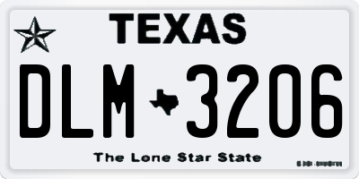 TX license plate DLM3206