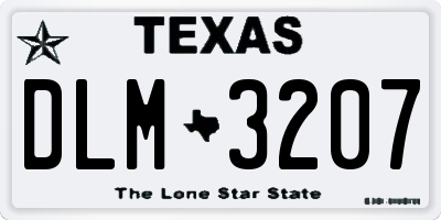 TX license plate DLM3207