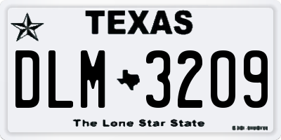 TX license plate DLM3209