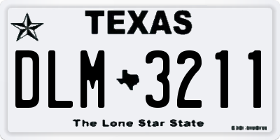 TX license plate DLM3211