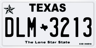 TX license plate DLM3213