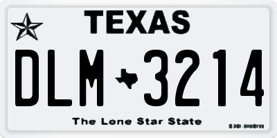 TX license plate DLM3214