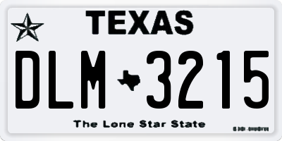 TX license plate DLM3215