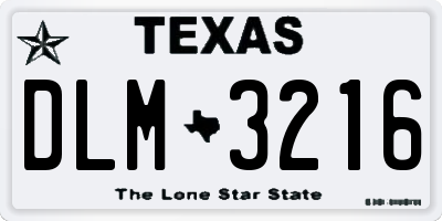 TX license plate DLM3216