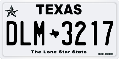 TX license plate DLM3217