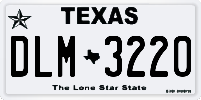 TX license plate DLM3220