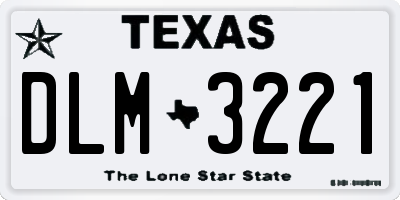 TX license plate DLM3221