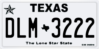 TX license plate DLM3222