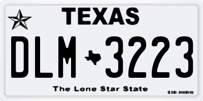 TX license plate DLM3223