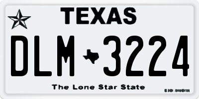 TX license plate DLM3224