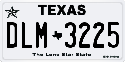 TX license plate DLM3225