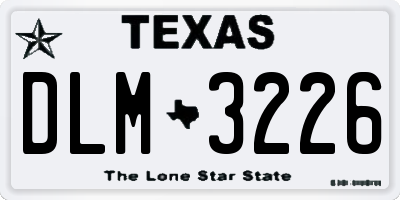 TX license plate DLM3226