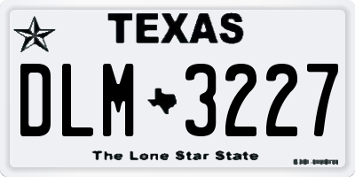 TX license plate DLM3227