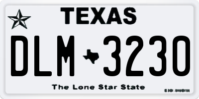 TX license plate DLM3230