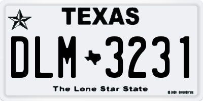 TX license plate DLM3231