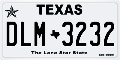 TX license plate DLM3232