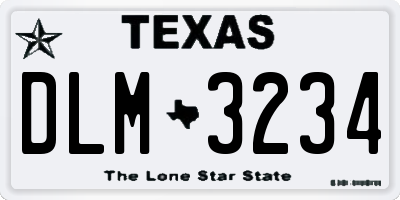 TX license plate DLM3234