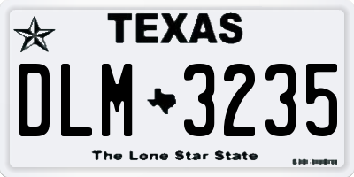 TX license plate DLM3235